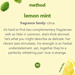Liquid Dish Soap, Lemon Mint, 18 oz. (10186)<Method Sale