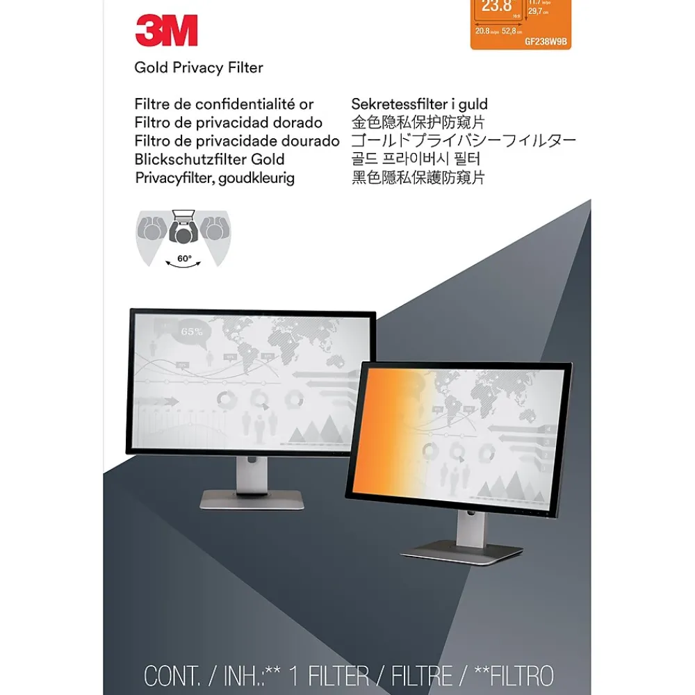 ™ Gold Privacy Filter for 23.8" Widescreen Monitor (16:9) (GF238W9B)<3M Hot