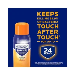 24 Disinfecting Sanitizing Spray, Citrus Scent, 2.8 Oz. (28078)<Microban New