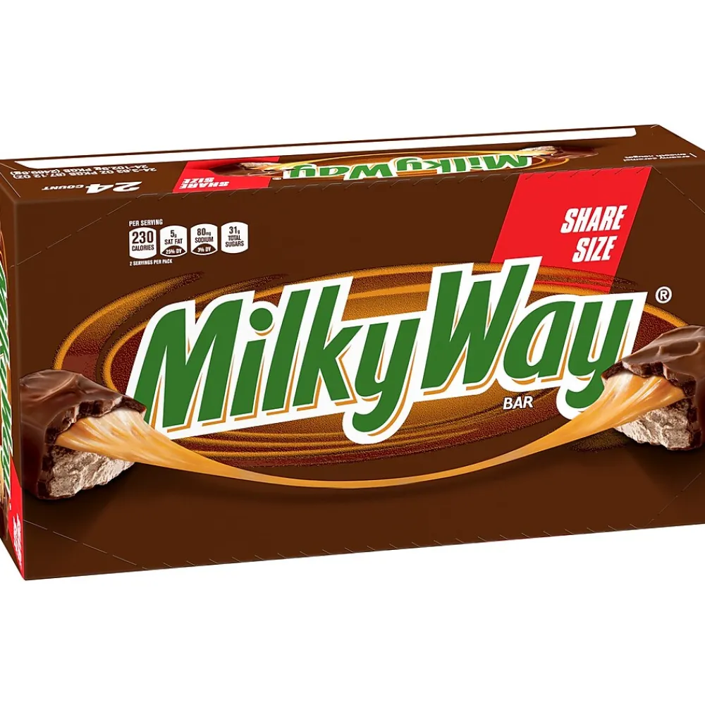 Milky Way Milk Chocolate Sharing Size Candy Bar, 3.63 oz Bar, 24/Box (MMM04401)