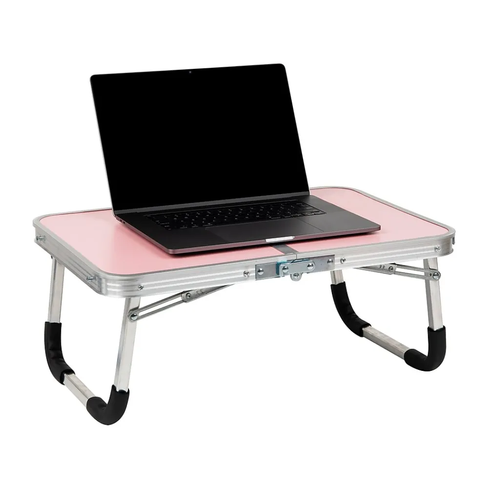 16" x 23.5" Aluminum/MDF Lap Desk/Laptop Stand With Collapsible Legs, Pink (TAFOLAP-PNK)<Mind Reader