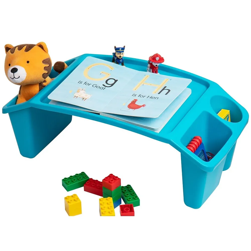 10.75" x 22.25" Plastic Kids' Lap Desk Activity Tray, Blue, 2/Pack (2KIDLAP-BLU)<Mind Reader