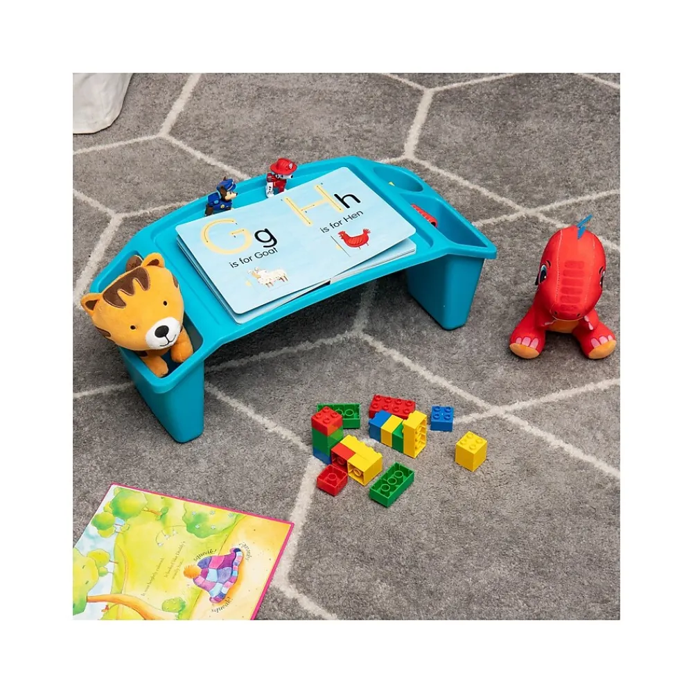 10.75" x 22.25" Plastic Kids' Lap Desk Activity Tray, Blue, 2/Pack (2KIDLAP-BLU)<Mind Reader