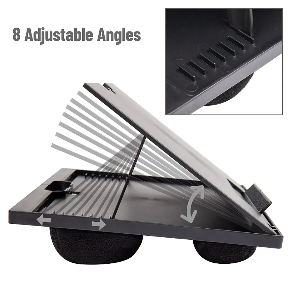 11" x 14.75" Plastic Lap Desk with Cushion, Black (LTADJUST-BLK)<Mind Reader