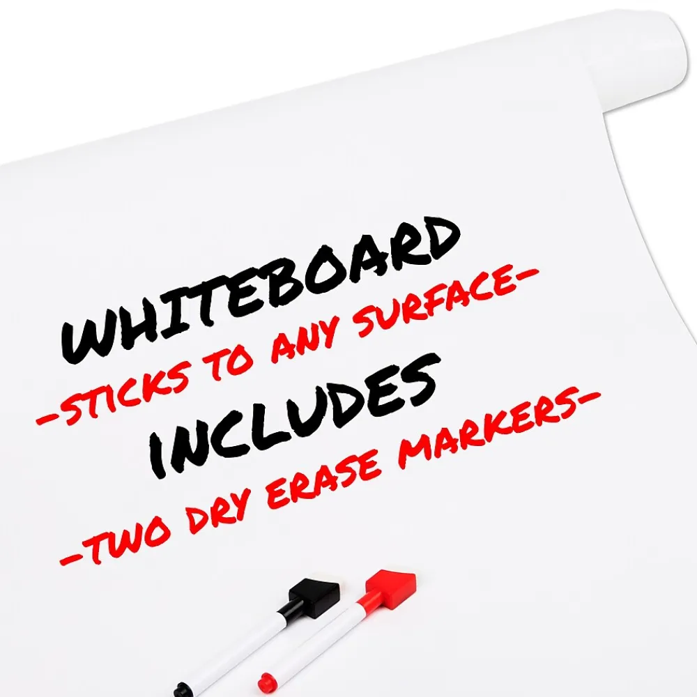 Dry Erase*Mind Reader Adhesive Dry-Erase Whiteboard Roll with Dry Erase Markers, 24" x 10' (DWBER-WHT)