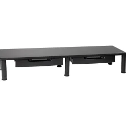 Outlet Mind Reader Adjustable Dual Monitor Stand with Drawers, Black (DUBMODR-BLK)