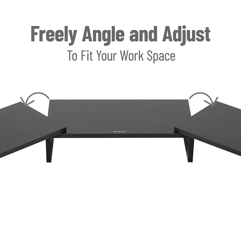 Hot Mind Reader Adjustable Dual Monitor Stand Desktop Organizer, Black (MDFMOND-BLK)