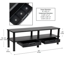 Hot Mind Reader Adjustable Dual Monitor Stand Desktop Organizer with Drawers, Black (DBMON2TDR-BLK)