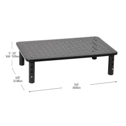 Best Mind Reader Adjustable Monitor Stand and Ventilated Laptop Riser, Black (4LEGMET-BLK)