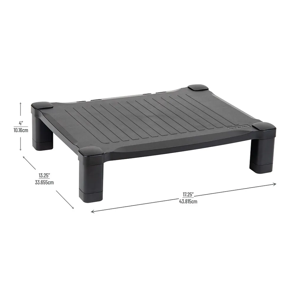 Best Mind Reader Adjustable Plastic Monitor/Laptop Stand, Black (PLMONST-BLK)