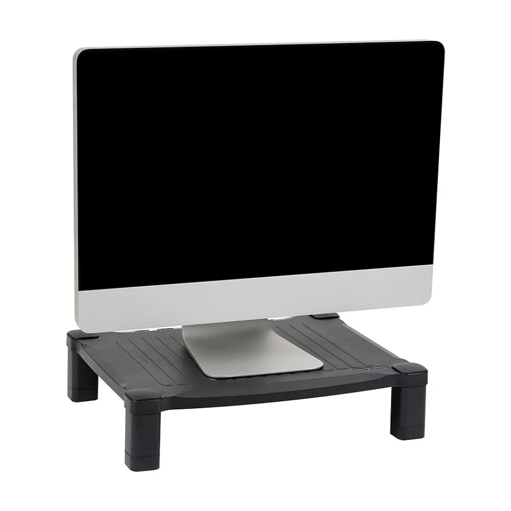 Best Mind Reader Adjustable Plastic Monitor/Laptop Stand, Black (PLMONST-BLK)