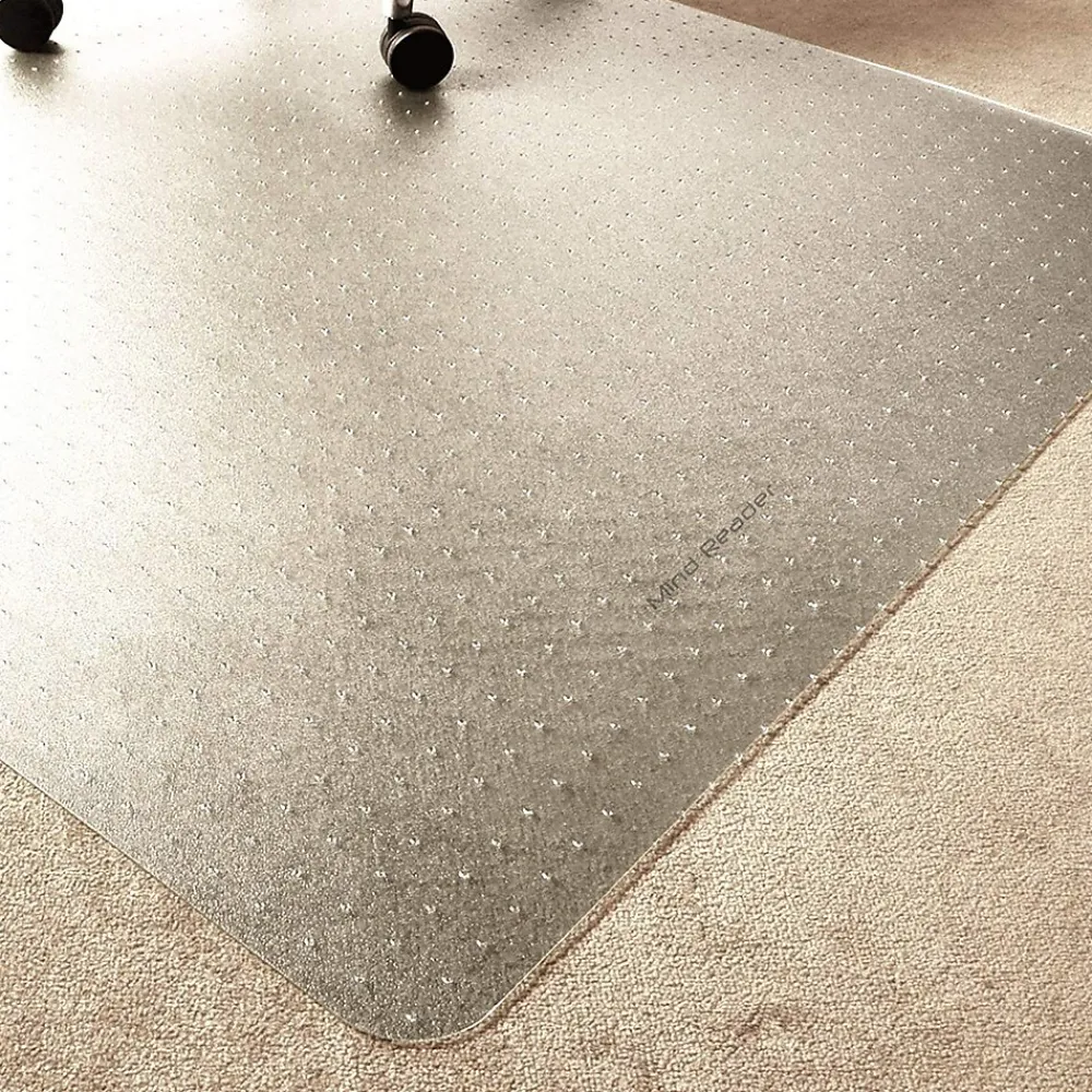 Chair Mats*Mind Reader Carpet Chair Mat with Lip, 36" x 48'', Low-Pile, Clear (OFFCMAT-CLR)