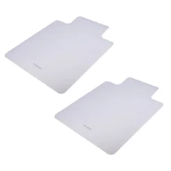 Chair Mats*Mind Reader Carpet Chair Mat with Lip, 36" x 48'', Low-Pile, Clear, Set of 2 (2OFFCMAT-CLR)