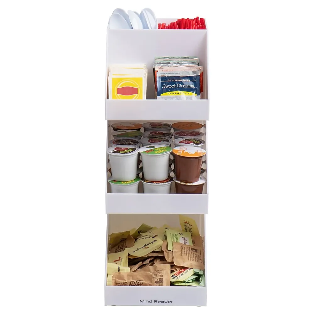 Mind Reader 5-Compartment Acrylic Coffee Organizer, White (3TCORG-WHT)
