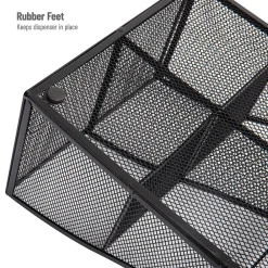 Mind Reader 7-Compartment Metal Coffee Cup and Condiment Organizer, Black (COMP7MESH-BLK)