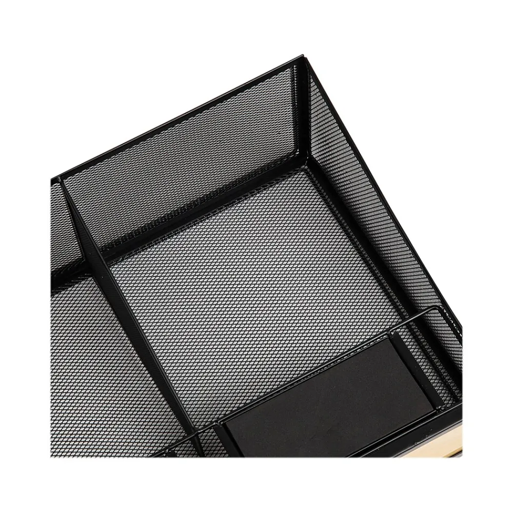 Mind Reader 3-Compartment Metal Serving Coffee Station, Black (COFFEETIME-BLK)