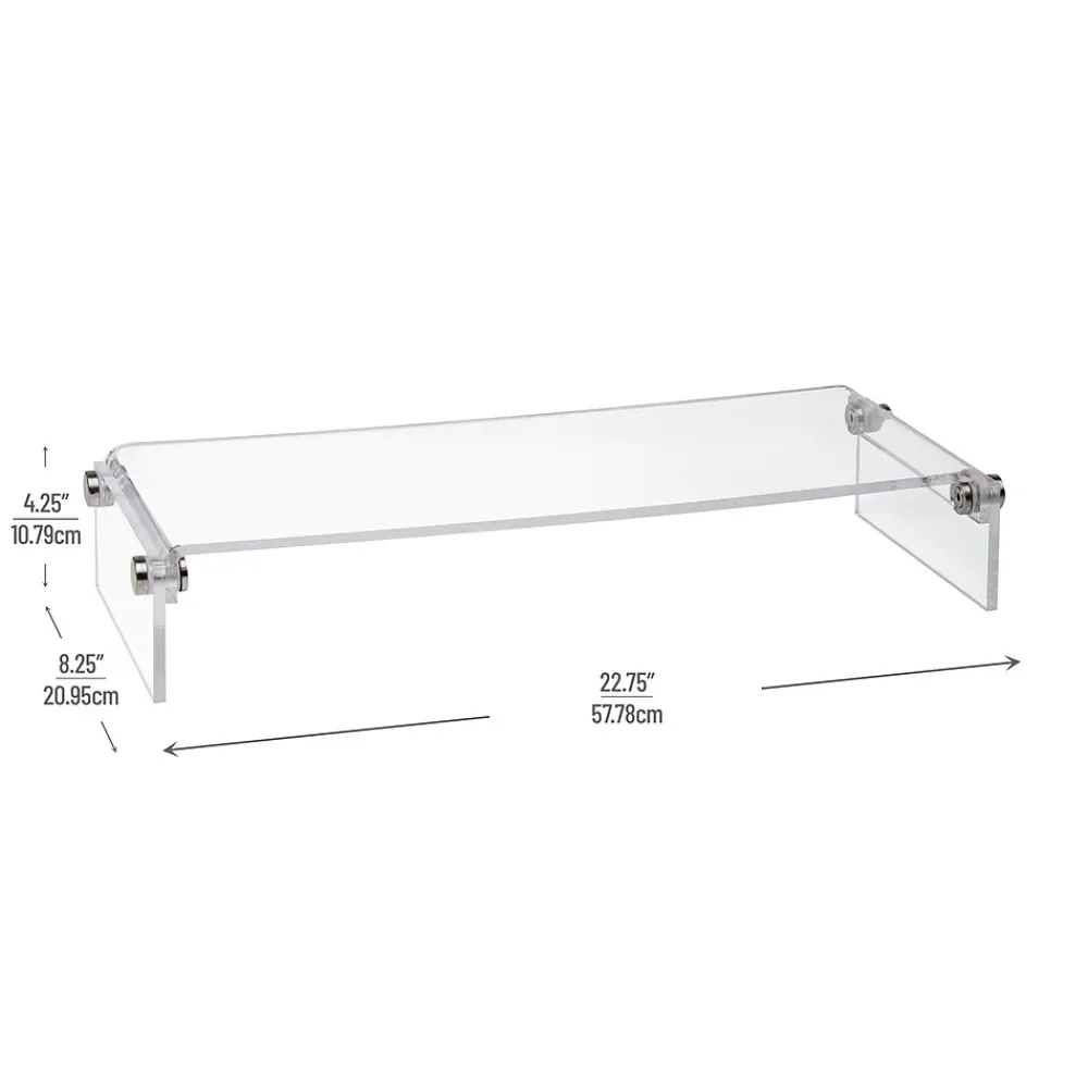 Online Mind Reader Desktop Organizer Riser Monitor Stand, Clear (ACRMON-CLR)