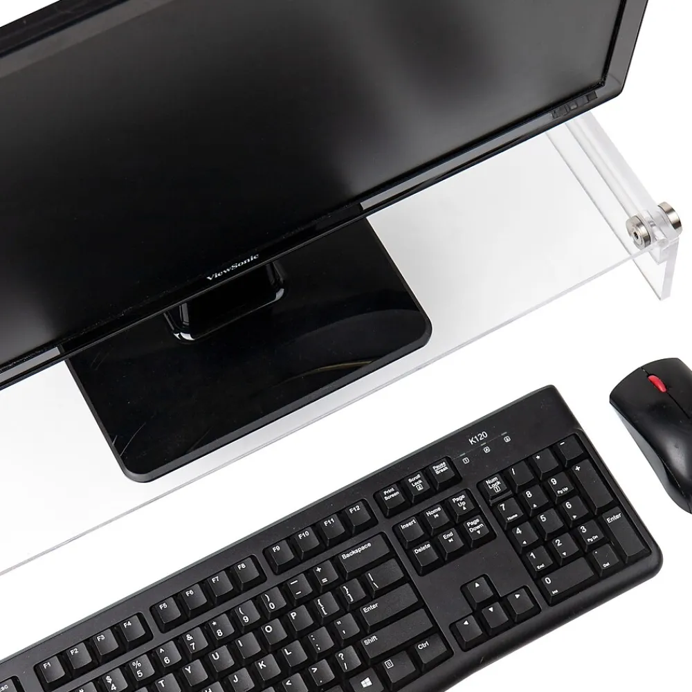 Online Mind Reader Desktop Organizer Riser Monitor Stand, Clear (ACRMON-CLR)