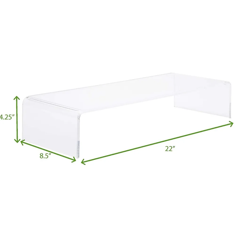 Online Mind Reader Desktop Organizer Riser Monitor Stand, Clear (ACRMON-CLR)