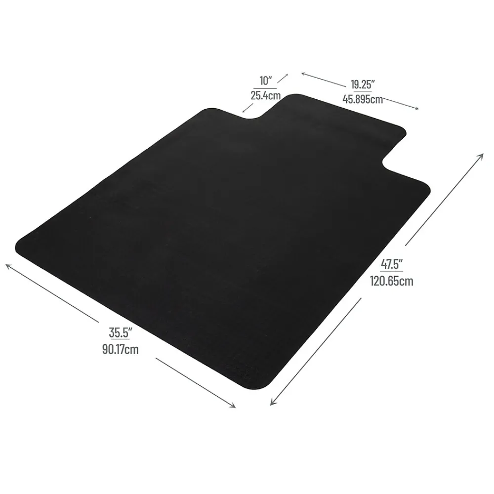Chair Mats*Mind Reader Hard Floor Chair Mat with Lip, 36" x 48'', Black (OFFCMAT-BLK)