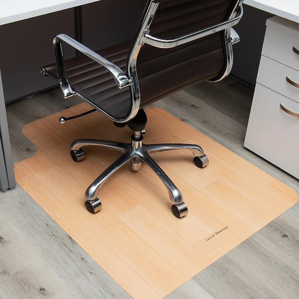 Chair Mats*Mind Reader Hard Floor Chair Mat with Lip, 36" x 48'', Brown PVC (WDOFFCMAT-BRN)