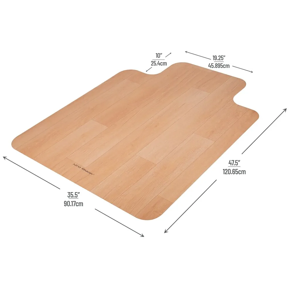 Chair Mats*Mind Reader Hard Floor Chair Mat with Lip, 36" x 48'', Brown PVC (WDOFFCMAT-BRN)