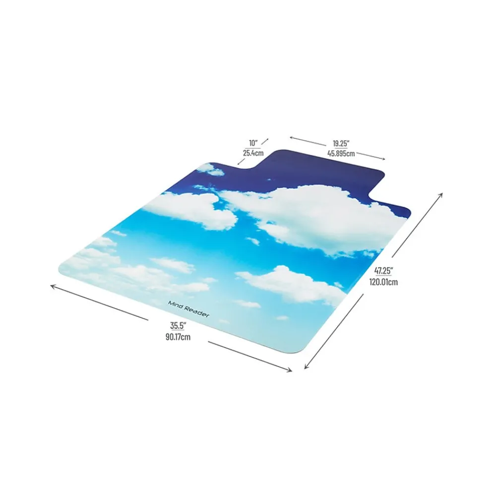 Chair Mats*Mind Reader Hard Floor Chair Mat with Lip, 47" x 35", Blue, Polycarbonate (SKYMAT-ASST)