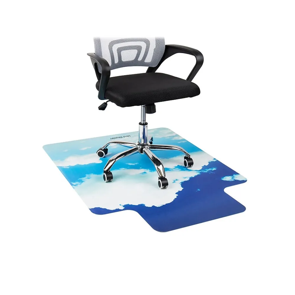 Chair Mats*Mind Reader Hard Floor Chair Mat with Lip, 47" x 35", Blue, Polycarbonate (SKYMAT-ASST)