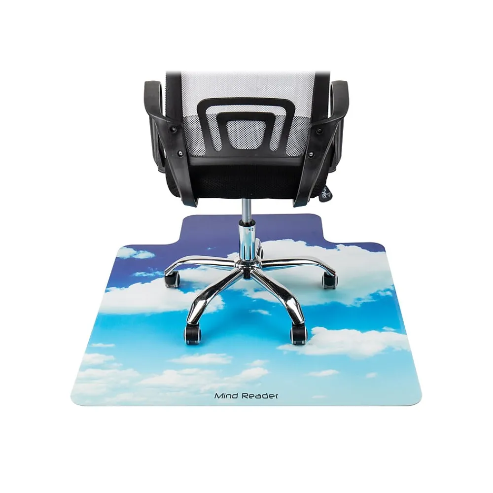 Chair Mats*Mind Reader Hard Floor Chair Mat with Lip, 47" x 35", Blue, Polycarbonate (SKYMAT-ASST)
