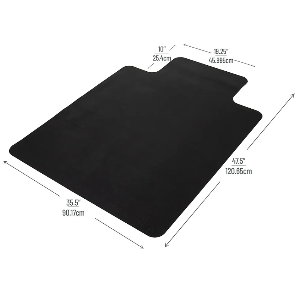 Chair Mats*Mind Reader Hard Floor Chair Mat with Lip, 36" x 48'',Set of 2, Black (2OFFCMAT-BLK)