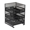 Mind Reader Metal 5-Compartment Tea Bag Organizer, 120 Tea Bag Capacity, Black (MMTDR5-BLK)