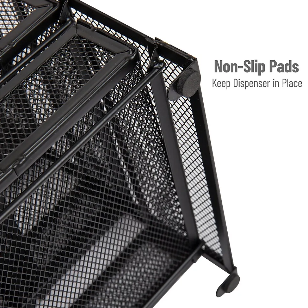 Mind Reader Metal 5-Compartment Tea Bag Organizer, 120 Tea Bag Capacity, Black (MMTDR5-BLK)