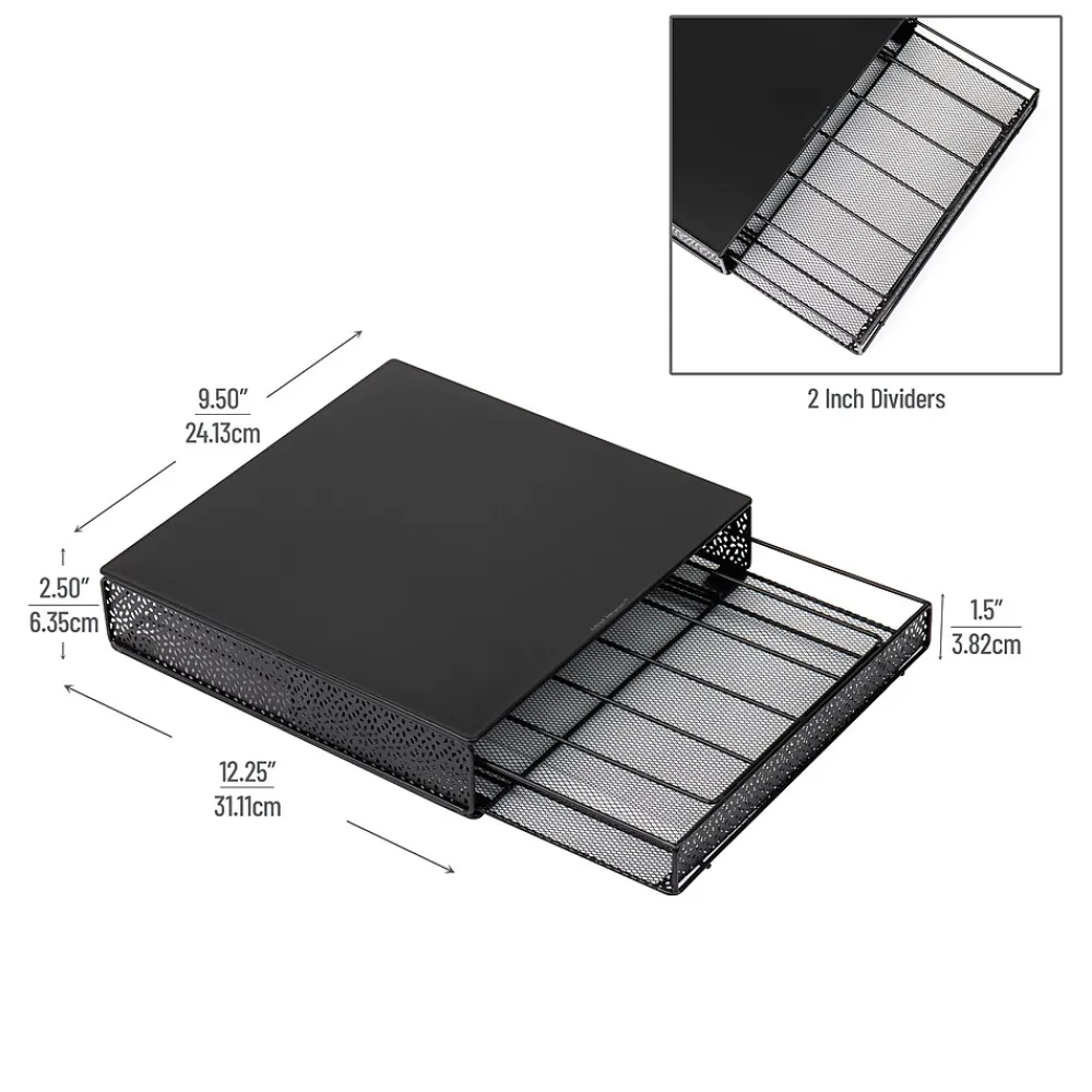 Mind Reader Metal Single Serve Coffee Pod Drawer, 36 Pod Capacity, Black (MTRAY-BLK)