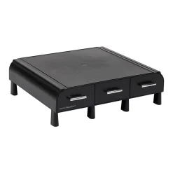 Sale Mind Reader Monitor Stand and Desktop Organizer with 3 Storage Drawers, Black (MONSTA3D-BLK)