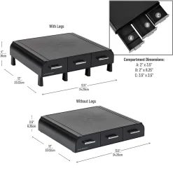 Discount Mind Reader Monitor Stand and Desktop Organizer with 3 Storage Drawers, Black (MONSTA3D-BLK)