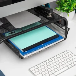 Sale Mind Reader Monitor Stand with Paper Tray, Metal, (MESHMONSTA-BLK) Black