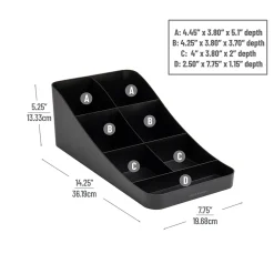 Mind Reader Plastic 7 Compartment Coffee Cup and Condiment Organizer, Black (COMP7-BLK)