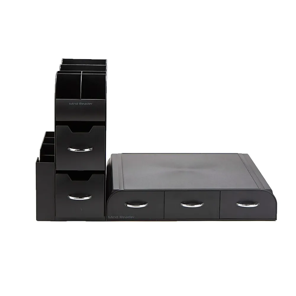 Mind Reader Plastic Coffee Pod Drawer 14 Compartment Condiment Organizer Set, 36 Pod Capacity, Black (CMB02-BLK)