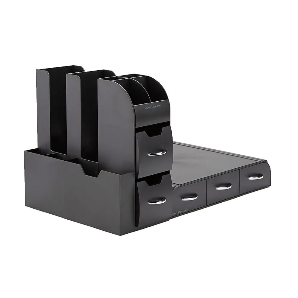 Mind Reader Plastic Coffee Pod Drawer 14 Compartment Condiment Organizer Set, 36 Pod Capacity, Black (CMB02-BLK)