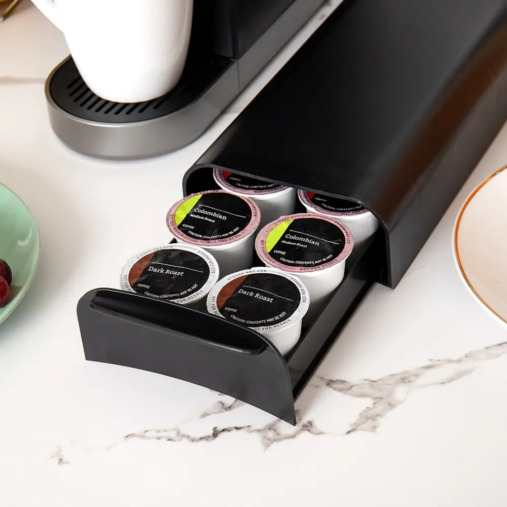 Mind Reader Plastic Coffee Pod Storage Drawer For 12-14 Capacity, Black (TRY03-BLK)