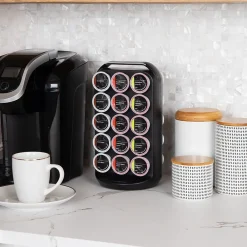 Mind Reader Plastic Coffee Pod Carousel Countertop Organizer, 30 Pod Capacity, Black (CRS02-BLK)