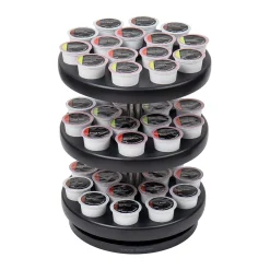 Mind Reader Plastic 3-Tier Single Serve Pod Carousel, 45 Pod Capacity, Black (PODSUS45-BLK)