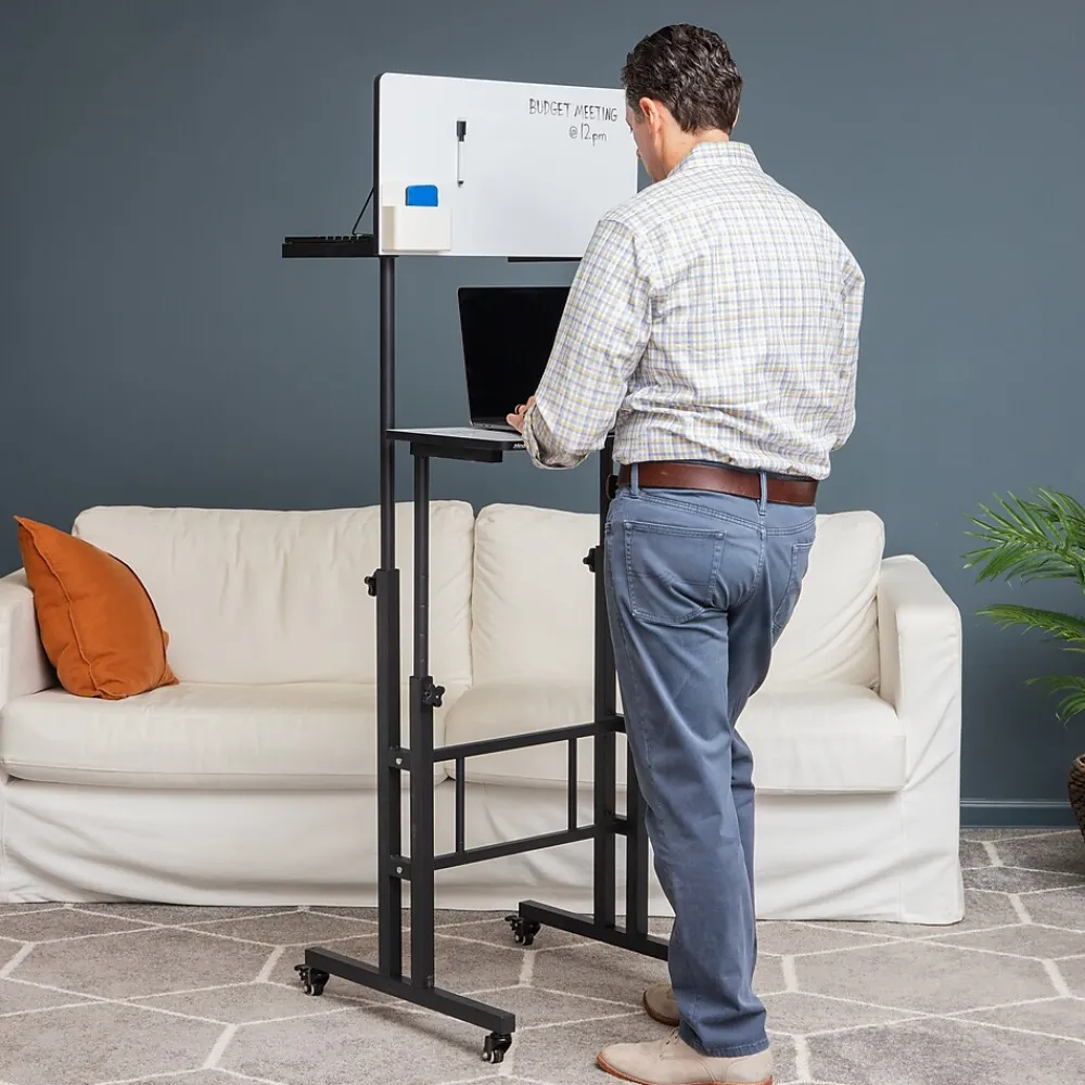 Standing Desks*Mind Reader 21"W Adjustable Standing Whiteboard Desk, Black (SDWBOARD-BLK)