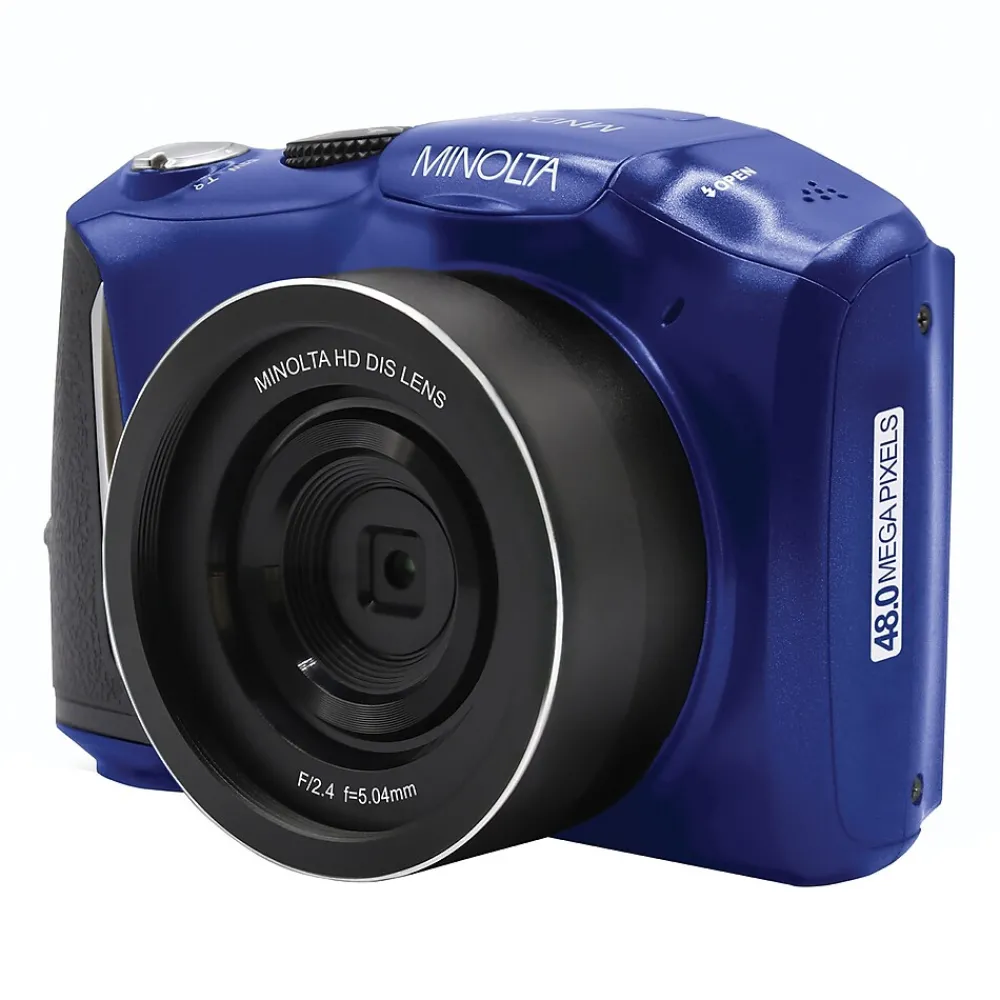 MINOLTA 48 MP/4K Ultra HD Digital Camera with 16x Digital Zoom, Blue (MND50-BL)