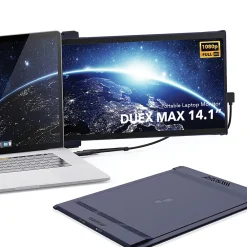 Online Mobile Pixels Inc. Mobile Pixels DUEX Max 14.1" IPS LCD Slide-Out Display for Laptops, Blue (101-1007P01)