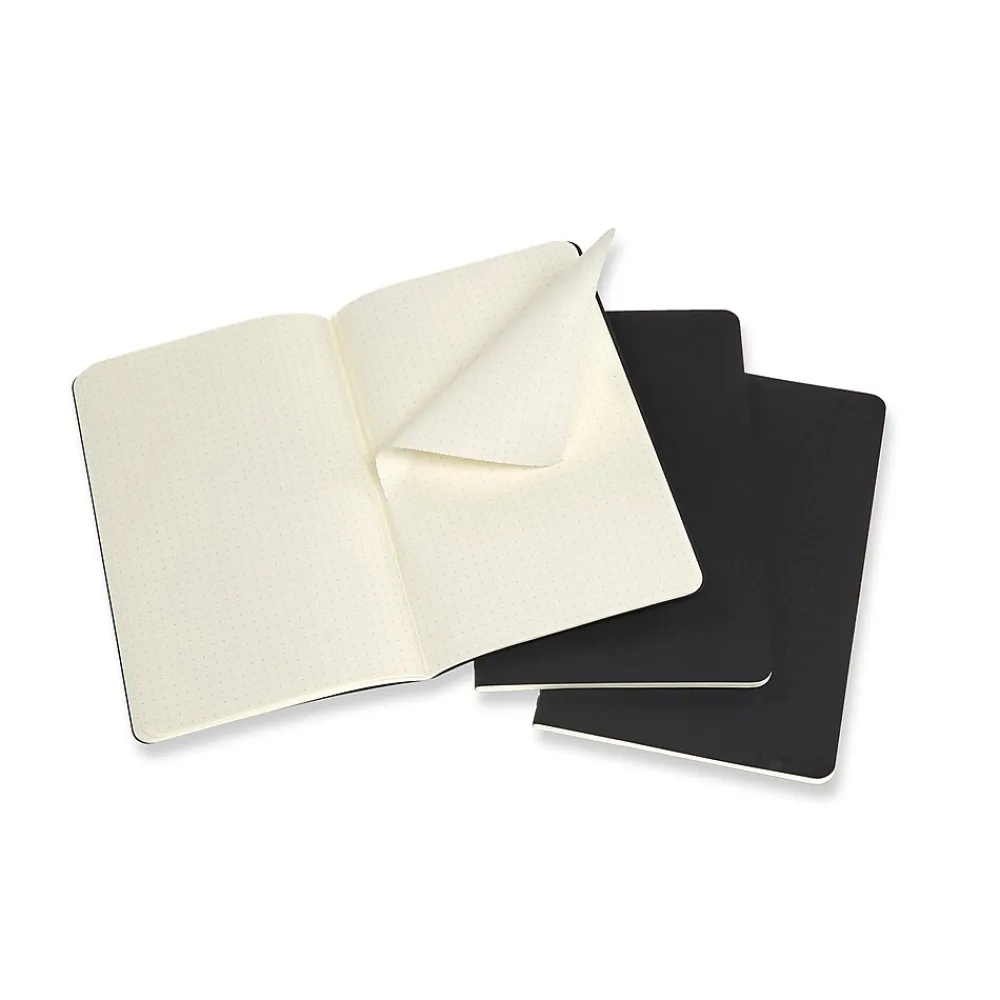 Journals|Moleskine Cahier Journal, 5" x 8.25", Dotted Ruled, Black, 80 Pages, 3/Pack (719213)