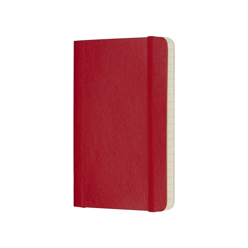 Notebooks|Moleskine Classic Professional Notebook, 3.5" x 5.5", Wide Ruled, 96 Sheets, Scarlet Red (854597)