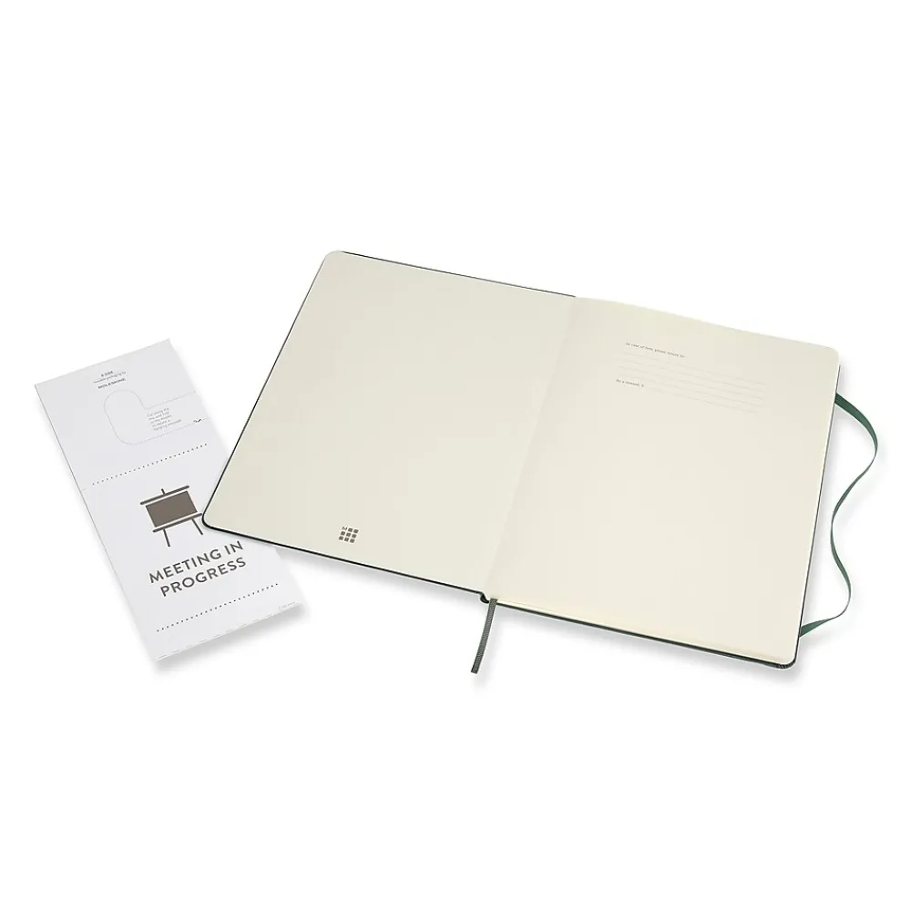 Subject Notebooks|Moleskine Pro XL 1-Subject Professional Notebook, 7.5" x 9.75", Narrow Ruled, 192 Sheets, Green (620817)