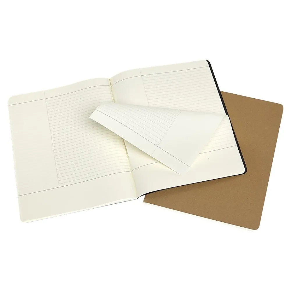 Subject Notebooks|Moleskine Subject Cahier Subject Notebooks, 7.5" x 9.75", Wide Ruled, 80 Sheets, Assorted Colors, 2/Pack (8058647620282)