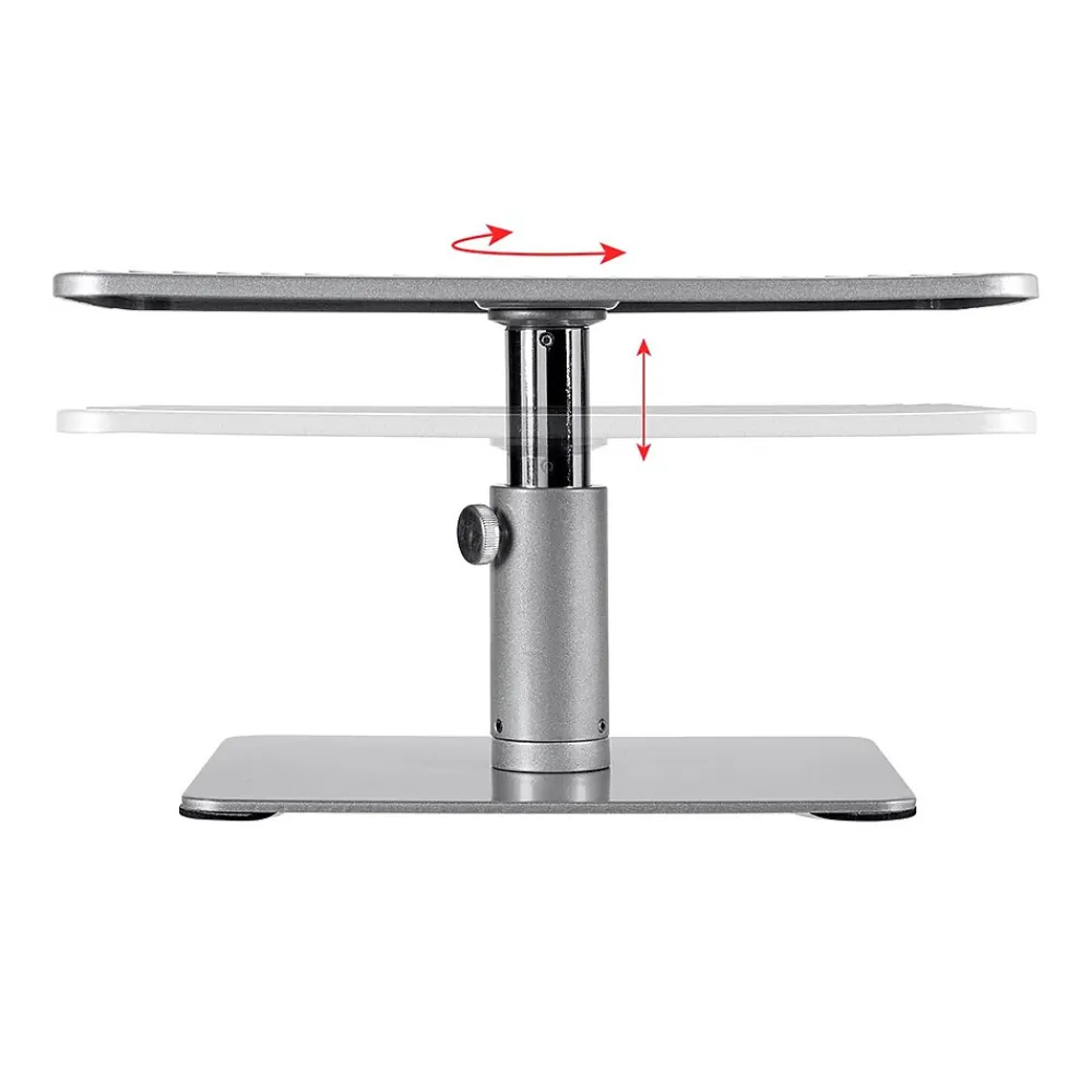 Outlet Monoprice Workstream Universal Adjustable Monitor Riser Stand, 4.6" to 6.5", Black/Gray (116250)